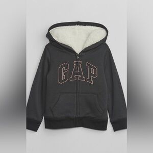 GAP Girls Navy Sherpa Lined Hoodie with Logo